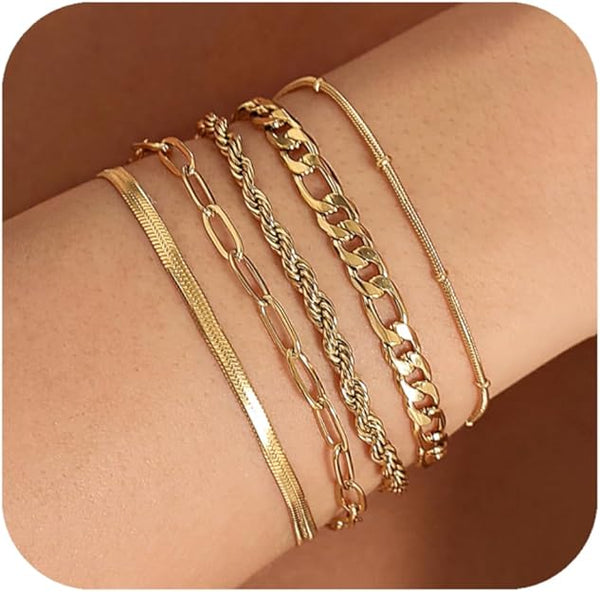 Elegant Golden Bracelet Set - Iqlat Jewels