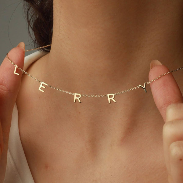 Custom Name Letter Necklace - Iqlat Jewels