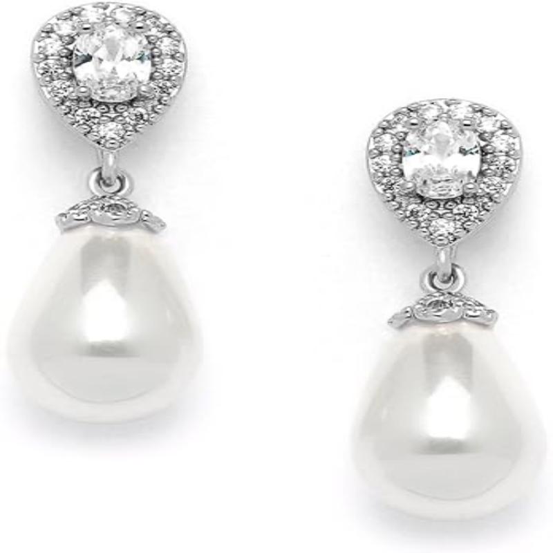 Radiant Teardrop Pearl Earrings – 925 Silver - Iqlat Jewels