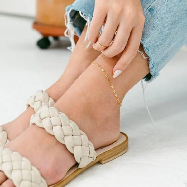 Classic Twist Chain Anklet – Gold - Iqlat Jewels