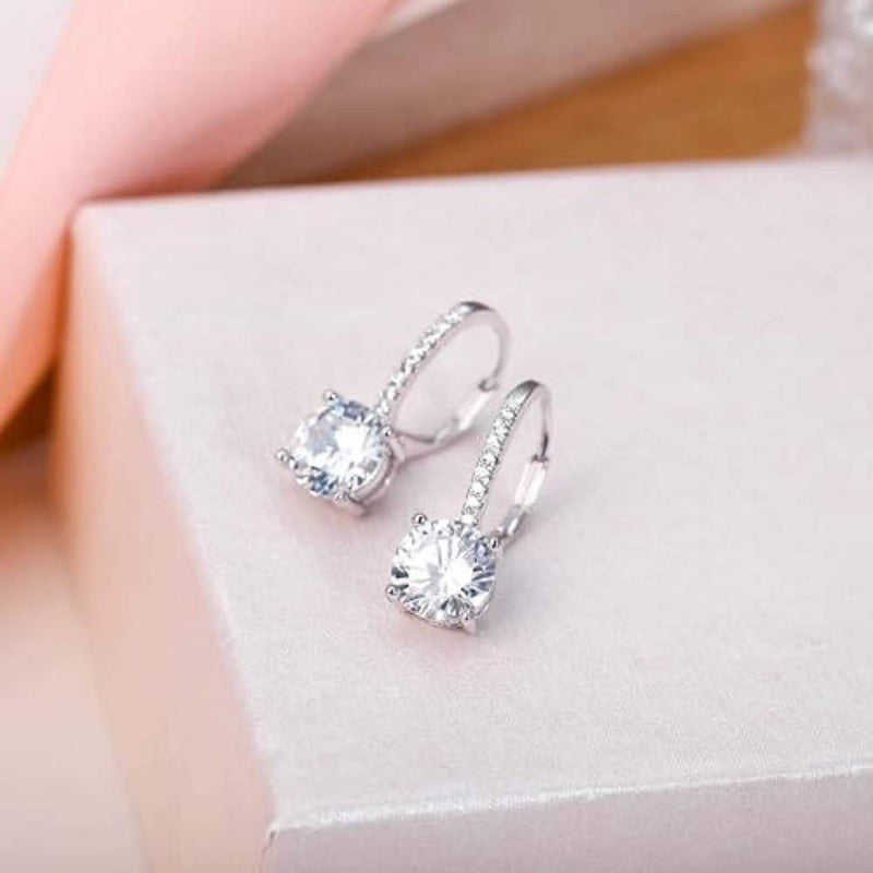 Radiant Drop Crystal Earrings in 925 Silver - Iqlat Jewels