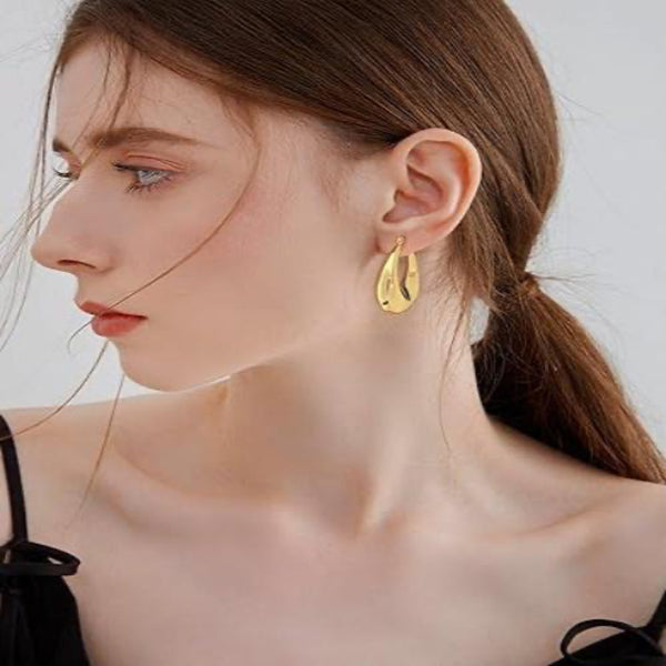 Bold Teardrop Hoop Earrings - Iqlat Jewels