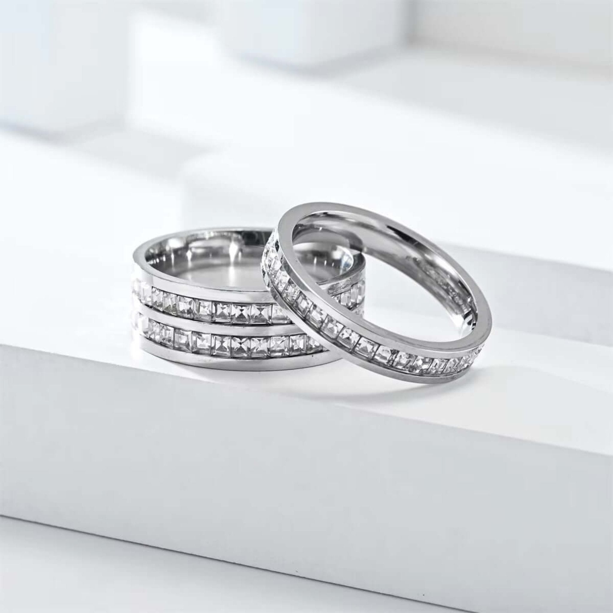 925 Silver Eternity Ring with Channel-Set Stones - Iqlat Jewels