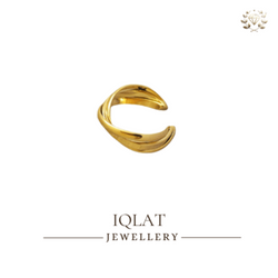 Elegant Gold Triple Twist Ring - Iqlat Jewels