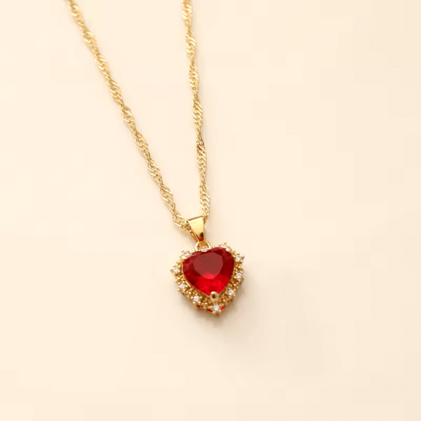 Heart of Ruby Necklace – 925 Silver - Iqlat Jewels