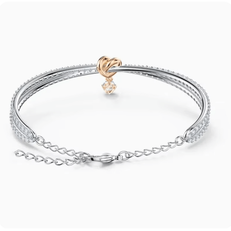 Diamond Knot Bracelet with Rose Gold Accent - Iqlat Jewels