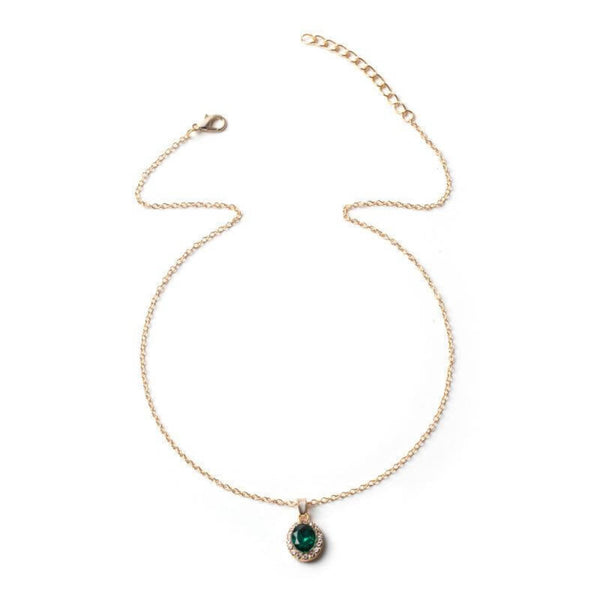 Emerald Halo Pendant Necklace - Iqlat Jewels