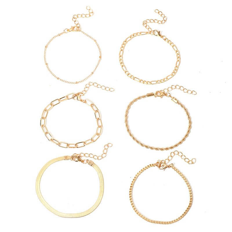 Elegant Golden Bracelet Set - Iqlat Jewels