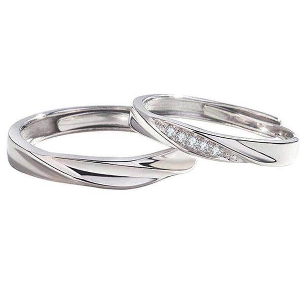 Elegant 925 Sterling Silver Flowing Design Ring - Iqlat Jewels