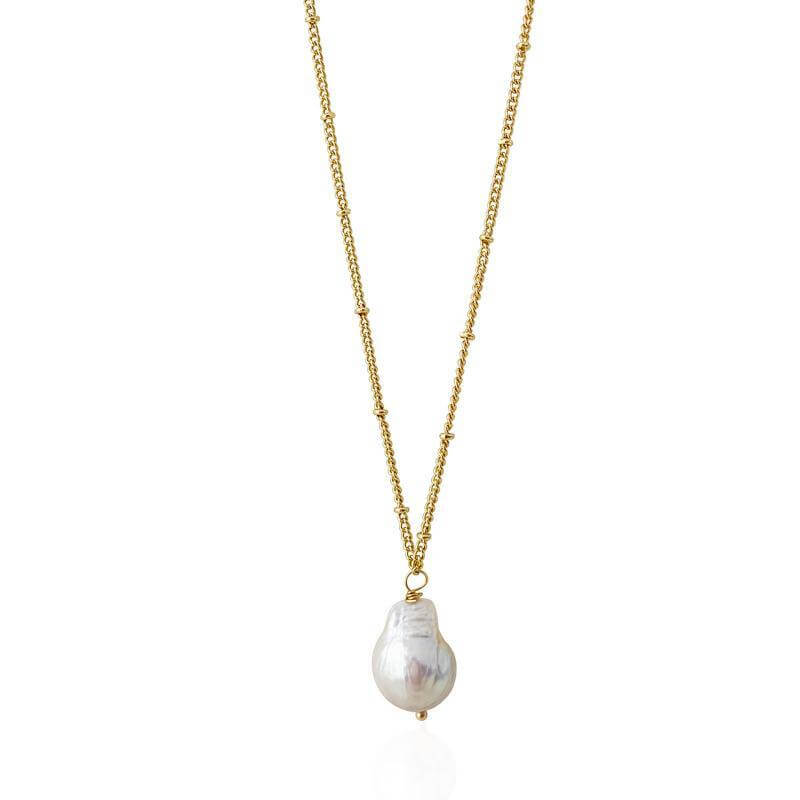 Golden Charm Baroque Pearl Necklace - Iqlat Jewels