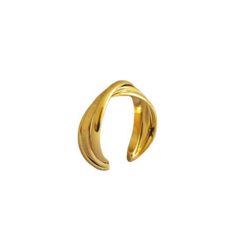 Elegant Gold Triple Twist Ring - Iqlat Jewels