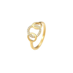 Gold Interlocking Circle Ring - Iqlat Jewels