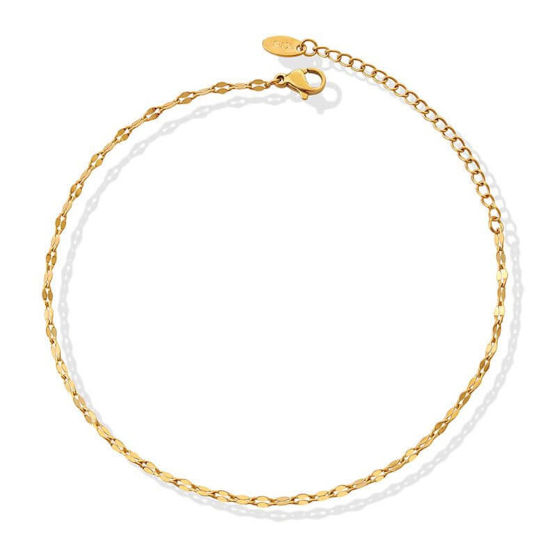 Classic Twist Chain Anklet – Gold - Iqlat Jewels