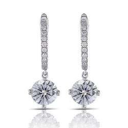 Radiant Drop Crystal Earrings in 925 Silver - Iqlat Jewels