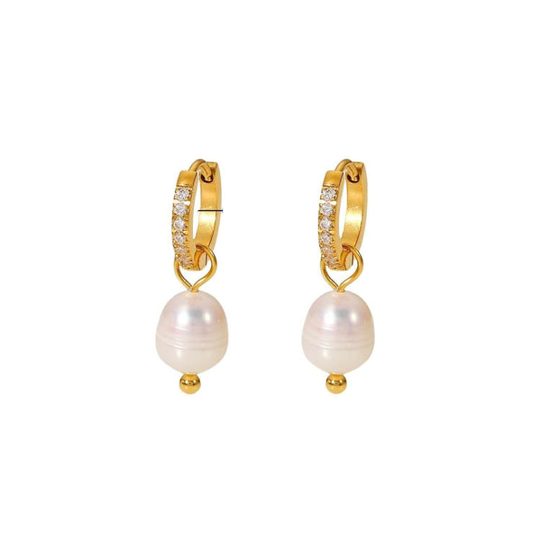 Elegant Pearl Drop Earrings – 925 Silver - Iqlat Jewels