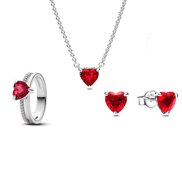 Ruby Heart Jewellery Set - Iqlat Jewels