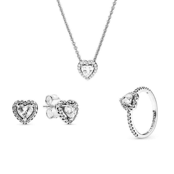 Sparkling Heart Halo Jewelry Set - Iqlat Jewels