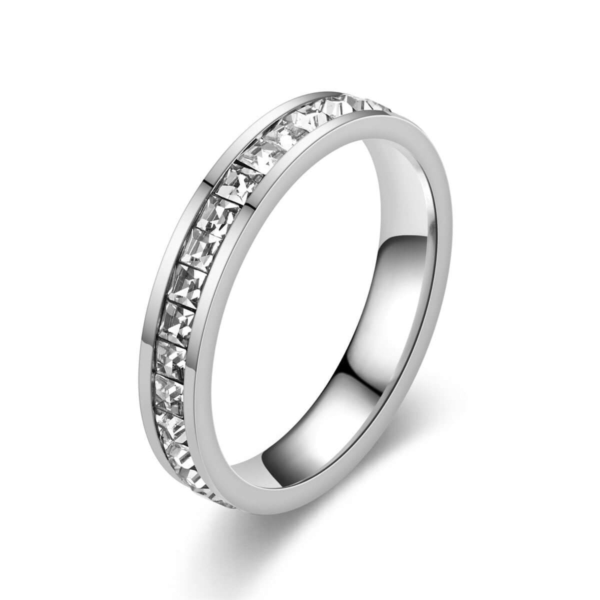 925 Silver Eternity Ring with Channel-Set Stones - Iqlat Jewels