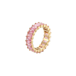 Pink Radiance Eternity Ring in Gold Finish - Iqlat Jewels