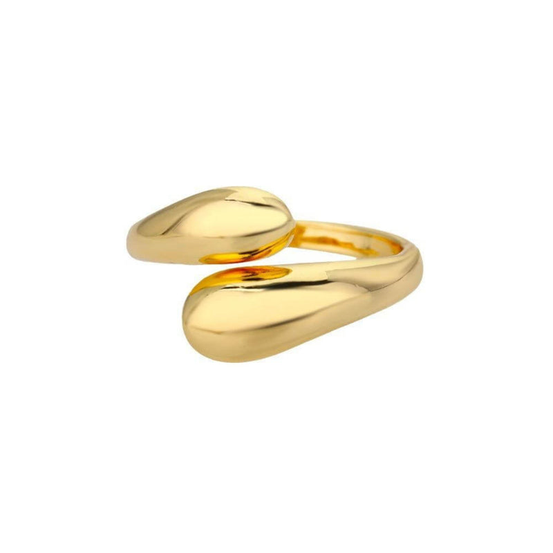 Bold Teardrop Open Gold Ring - Iqlat Jewels