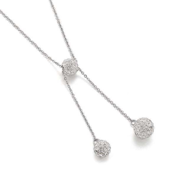 Sparkling Triple Ball Necklace in 925 Silver - Iqlat Jewels