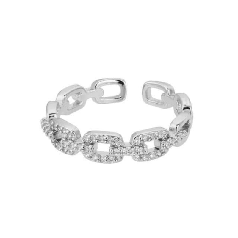 Gold & Silver Chain Link Ring - Iqlat Jewels