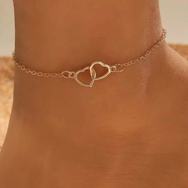 Interlocking Hearts Anklet - Iqlat Jewels