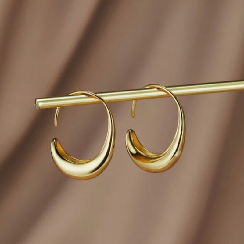 Crescent Hoop Earrings - Iqlat Jewels